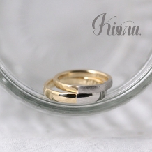 atelier Kiona.（アトリエ キオナ）:1/4だけ素材を変えたコンビネーション♪テクスチャー違いの結婚指輪＾＾