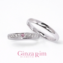 【銀座リム／ジュリー】シンプルなデザインに輝く☆ひと粒のピンクダイヤ