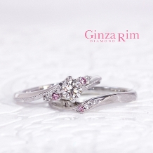 Ginza Rim／銀座リム:【銀座リム／ミア】可憐なミル打ちが大人＆上品なピンクダイヤモンドリング。