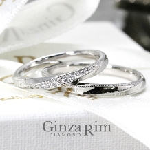 Ginza Rim／銀座リム:【銀座リム／ダイアン】ダイヤモンド＆繊細なミル打ちが流れる細みリング