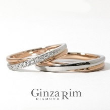 Ginza Rim／銀座リム:【銀座リム／ジンジャー】二人の絆！異素材のクロスが美しいコンビネーションリング