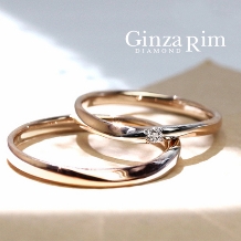Ginza Rim／銀座リム:【銀座リム／カーリー】シンプルを極めた一粒ダイヤのコンビネーションリング