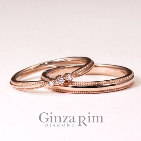 Ginza Rim／銀座リム:【銀座リム／チェルシー】繊細なミルグレインが新鮮！ピンクゴールドのペアリング！