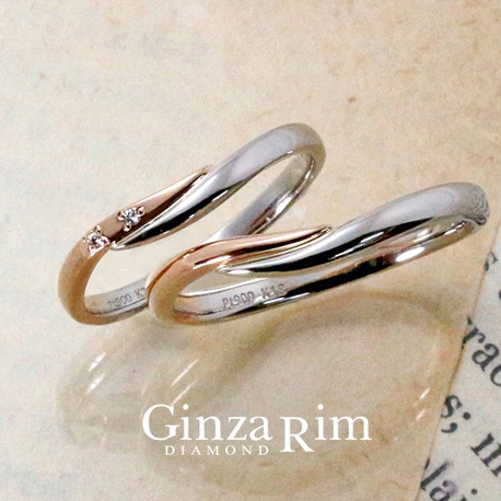 Ginza Rim／銀座リム:【銀座リム／レイア】なめらかな波ウエーブが指先に心地よい、コンビネーションリング