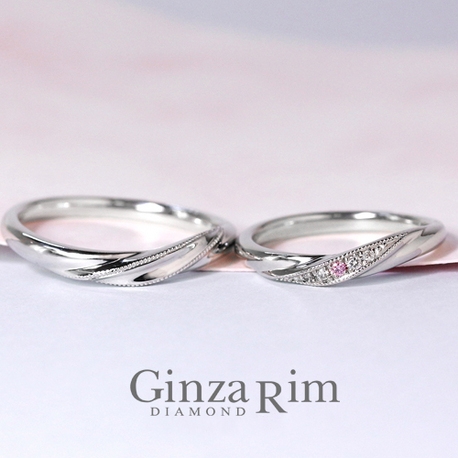 Ginza Rim／銀座リム:【銀座リム／レベッカ】長く愛せる結婚指輪・稀少な宝石ピンクダイヤが煌めくリング