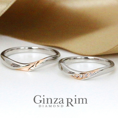Ginza Rim／銀座リム:【銀座リム／メリッサ】エレガントなＶ字ラインのコンビネーションリング