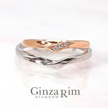 Ginza Rim／銀座リム:【銀座リム／ソフィー】ピンクゴールド＆プラチナのペアが私達らしい自然体リング