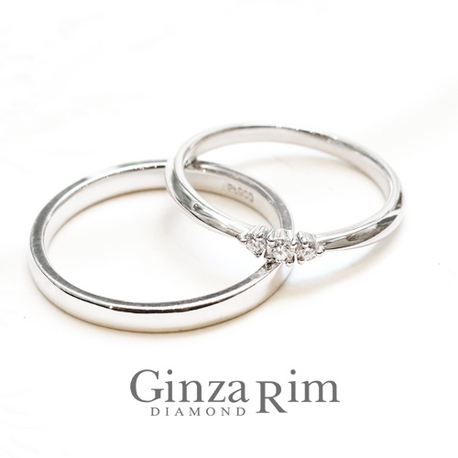 Ginza Rim/銀座リム:【銀座リム/ノア】3石のダイヤが控えめに輝くシンプル&フェミニンリング