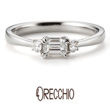 ＯＲＥＣＣＨＩＯ（オレッキオ）:＜タイム＞婚約指輪　両サイドのメレダイヤと中央に向けて絞られたデザインがシンプル