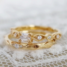 ＯＲＥＣＣＨＩＯ（オレッキオ）:＜ゼラニウム＞結婚指輪　マーキス方のブロックが連なった動きのあるデザイン
