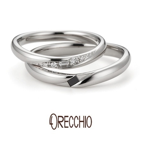 ＯＲＥＣＣＨＩＯ（オレッキオ）:＜スイートマジョラム＞結婚指輪　バゲットカットダイヤの輝きと曲線を描くフォルム