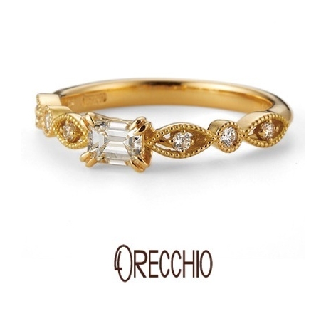 ＯＲＥＣＣＨＩＯ（オレッキオ）:＜ゼラニウム＞婚約指輪 マーキス型と丸型を交互に配置した花びらのようなデザイン