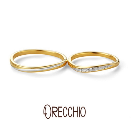 ＯＲＥＣＣＨＩＯ（オレッキオ）:＜ヴィヴァーチェ＞結婚指輪　緩やかなゴールド×プラチナの曲線がエレガント