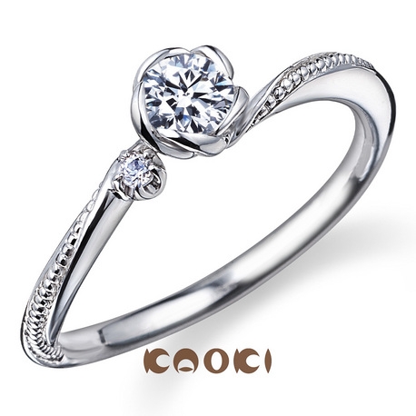 ダイヤモンド専門店　ＫＡＯＫＩ（カオキ）:細身の華奢なアームに凛と輝く1石の花。あなたの可愛い…を実現！