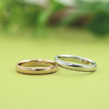 結婚指輪専門店　工房Ｒｙｏ:【上品さとレトロ感の合わさった結婚指輪】ミルグレイン（平打）