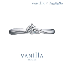 VANillA（ヴァニラ）:逆向きのS字のウェーブラインとアシンメトリーなデザインが目を引く婚約指輪