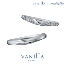VANillA（ヴァニラ）:両サイドに贅沢に留められた12石のダイヤがどこから見ても優美な輝きを放つ結婚指輪