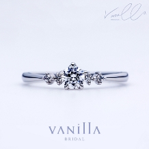 きらめく星のように、左手の薬指に美しく輝くようにデザインされた婚約指輪