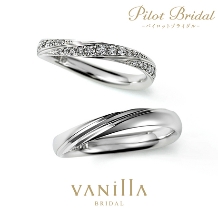 VANillA（ヴァニラ）:グラデーションにセッティングされたダイヤモンドが華やかに輝く結婚指輪