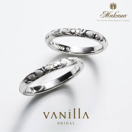 VANillA（ヴァニラ）:丸みのある表面に、シンプルで美しい彫り模様が魅力のハワイアンジュエリーの結婚指輪