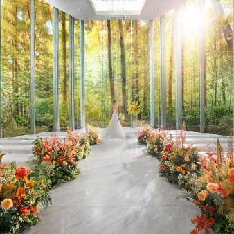 ＡＮＥＬＬＩ　軽井沢（アネーリ　軽井沢）:【26年9-11月】＜60名261万/70名282万＞紅葉×美食の秋*森一望の教会＆送迎＆ドレス２着など全部込みプラン