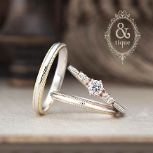 ＴＡＫＥＵＣＨＩ　ＢＲＩＤＡＬ:両サイドのミル打ちがアンティーク調にも感じられるクラシカルな結婚指輪