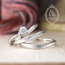 ＴＡＫＥＵＣＨＩ　ＢＲＩＤＡＬ:V字のラインが美しいシンプルなデザインの結婚指輪【アンティック】エミュリック
