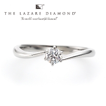 【ラザールダイヤモンド】ダイヤモンドを支えるようなウェーブタイプの婚約指輪