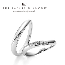 【ラザールダイヤモンド】やわらかいウェーブと中央のラインが美しいデザイン