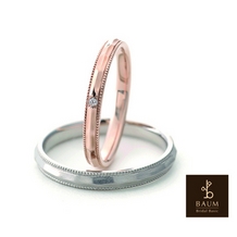 ＴＡＫＥＵＣＨＩ　ＢＲＩＤＡＬ:ミル打ちとランダムな土目の輝きが魅力のナチュラルデザインの結婚指輪
