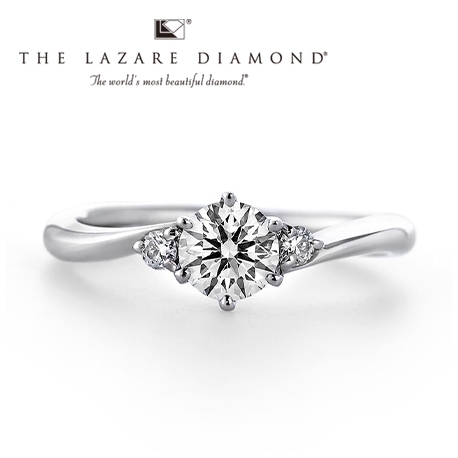 ＴＡＫＥＵＣＨＩ　ＢＲＩＤＡＬ:人気のデザインの3石ウェーブタイプ【ラザールダイヤモンド】の高品質な輝きを堪能