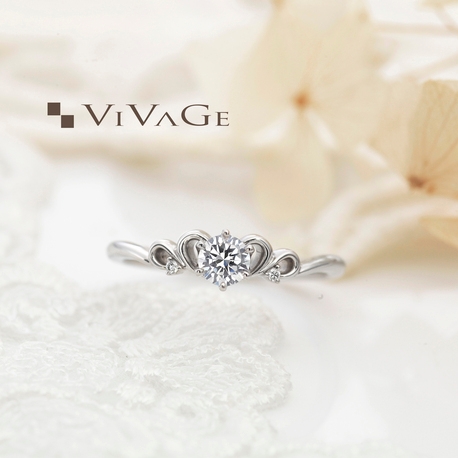 ＴＡＫＥＵＣＨＩ　ＢＲＩＤＡＬ:ティアラのようなキュートデザインの婚約指輪【VIVAGE】