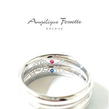 アンジェリック　フォセッテ　ブライダル:二本の指輪を合わせた時にハートが浮かび上がるロマンチックなマリッジリング！