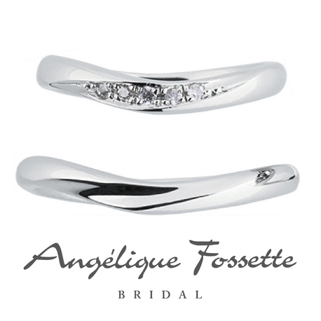 アンジェリック　フォセッテ　ブライダル:ふたりの光り輝く未来をイメージして作られたデザイン。緩やかなV字で優しい雰囲気に