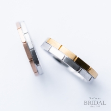 【オーダーメイド結婚指輪】2つの素材を重ねたスタイリッシュなデザイン