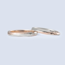 【オーダーメイド結婚指輪】プラチナとピンクゴールドのツイストラフカットマリッジ