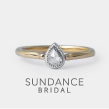 SUNDANCE　BRIDAL_【オーダーメイド婚約指輪】ペアシェイプのローズカットダイヤモンド