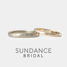 SUNDANCE　BRIDAL:【オーダーメイド結婚指輪】シャンパンゴールドのランダムカットマリッジリング