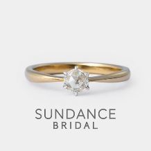 【オーダーメイド婚約指輪】プラチナとK18YGのコンビリング　ローズカットダイヤ