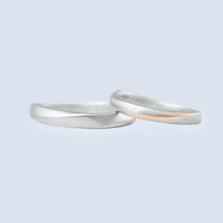 SUNDANCE　BRIDAL:【オーダーメイド結婚指輪】部分的に違う素材が光るコンビマリッジリング