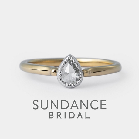 SUNDANCE　BRIDAL:【オーダーメイド婚約指輪】ペアシェイプのローズカットダイヤモンド