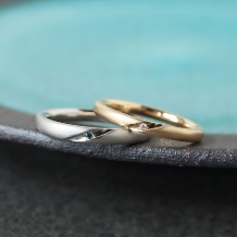 工房 茶ぼう:ブルーダイヤ入・なめらかリング