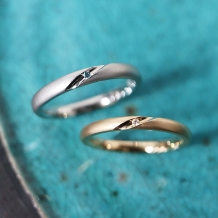 工房 茶ぼう:ブルーダイヤ入・なめらかリング