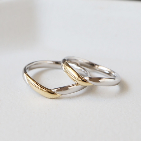 ゴールド×プラチナ　オーダー結婚指輪