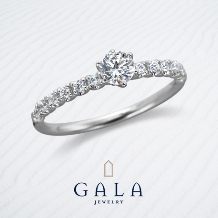 【GALA】華奢なリングに、ダイヤモンドがしっかりと敷き詰められ華やかなデザイン