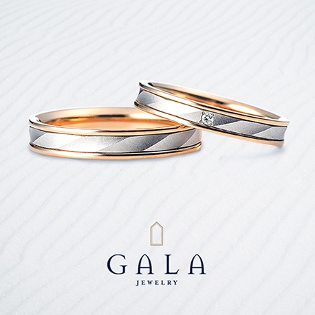 ＧＡＬＡ　ＪＥＷＥＬＲＹ:【GALA】立体的なプラチナと柔らかい印象のピンクゴールドが絶妙なマリッジリング