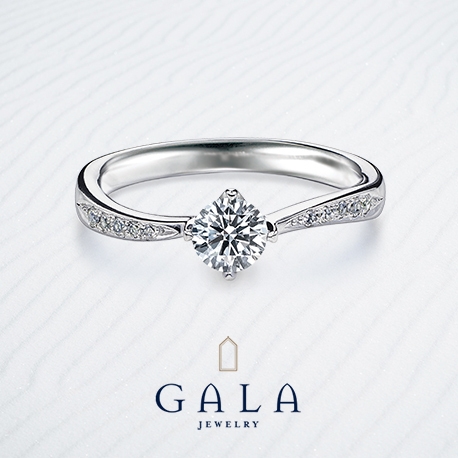ＧＡＬＡ　ＪＥＷＥＬＲＹ:【GALA】柔らかなウェーブラインのアームと小粒のメレダイヤが上品なデザイン