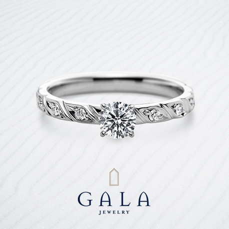 ＧＡＬＡ　ＪＥＷＥＬＲＹ:【GALA】スタイリッシュなアームにメレダイヤがちりばめられた立体的なデザイン