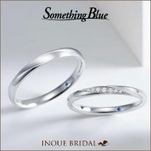 【サムシングブルー】華やかになりすぎない、細身で清楚なリング