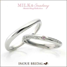 ＩＮＯＵＥ　ＢＲＩＤＡＬ（イノウエ）:【ピンクダイヤモンドがやさしく輝く】細身デザインのリング♪♪